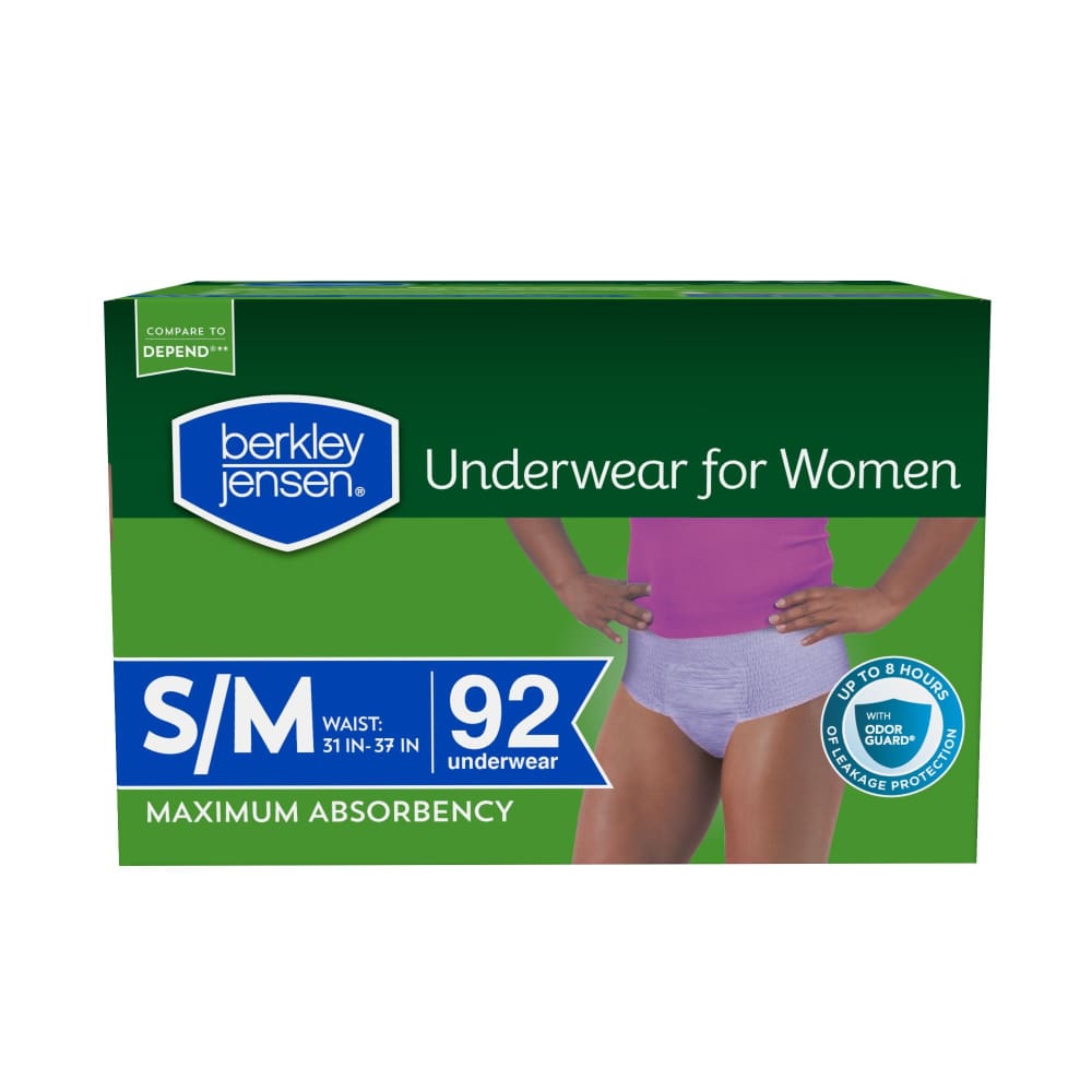 Berkley Jensen Incontinence and Post Partum Underwear for Women Size Small/Medium 92 ct. - Berkley Jensen