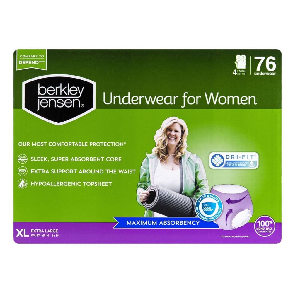 Berkley Jensen Berkley Jensen Incontinence Underwear for Women - XL 76 ct. - Home/Health & Beauty/Personal Care/Incontinence/ - Berkley
