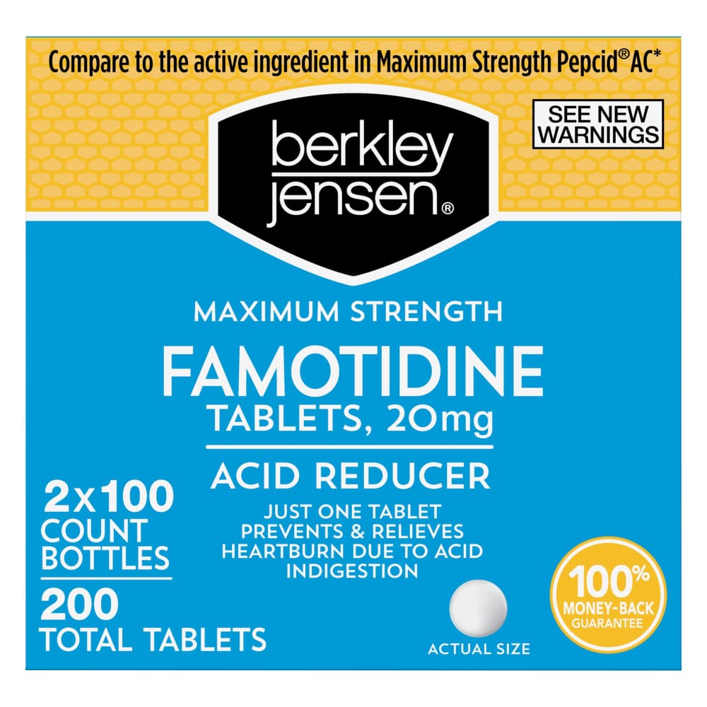 Berkley Jensen Maximum Strength Famotidine Tablets 200 ct. - Home/Health & Beauty/Medicine Cabinet/Berkley Jensen Medicine Cabinet/ -