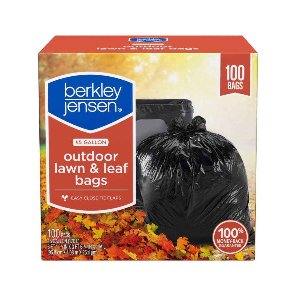 Berkley Jensen Outdoor Lawn and Leaf Bags 100 ct./45 gal. 1mL - Berkley