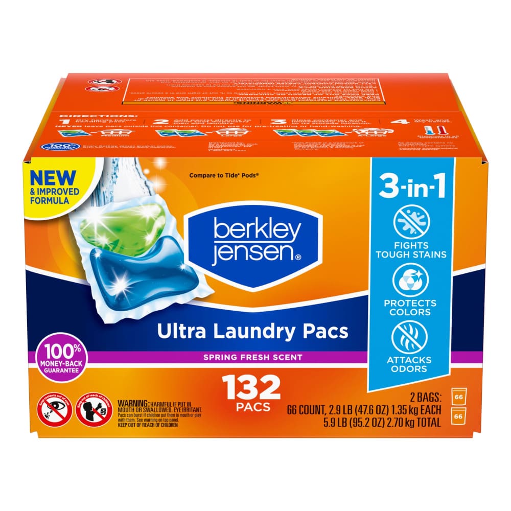 Berkley Jensen Spring Fresh Ultra Laundry Pacs 132 ct. - Berkley