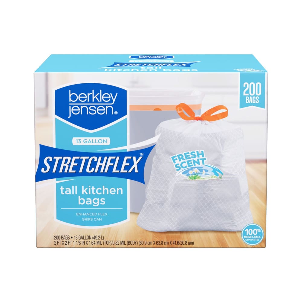 Berkley Jensen Stretchflex Drawstring Kitchen Bags 200 ct./13 gal. - Berkley