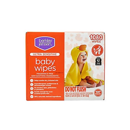 Berkley Jensen Ultra Sensitive Soothing Fragrance-Free Baby Wipes 1080 ct. - Home/Baby & Kids/Diapers & Wipes/Wipes/ - Berkley Jensen