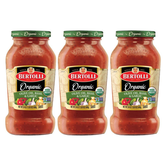 Bertolli Bertolli Organic Olive Oil Basil and Garlic Sauce 3 pk./24 oz. - Home/Grocery Household & Pet/Canned & Packaged Food/Sauces