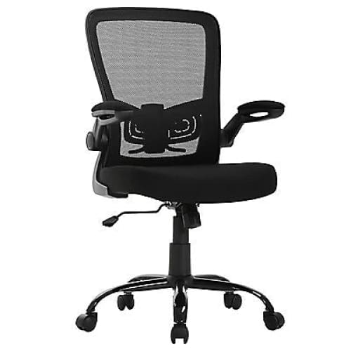 Best Office Premium Black Ergonomic Mid-Back Mesh Office Chair with Lumbar Support and Lifting Arm Rests - Home/Furniture/Office
