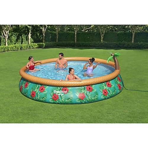 Best Way 15’ Diam. x 33D Fast Set Paradise Palms Pool Set - Home/Patio & Outdoor Living/Swimming Pools & Accessories/Pools/ - Bestway