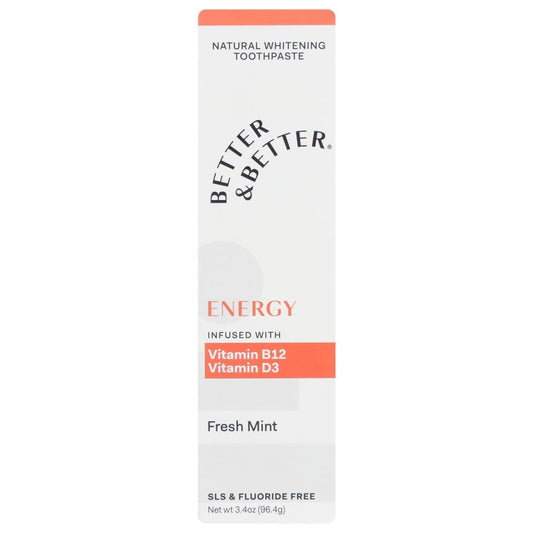 BETTER AND BETTER: Toothpaste Energy Single 3.4 oz (Pack of 4) - Beauty & Body Care > Oral Care > Toothpastes & Toothpowders - BETTER