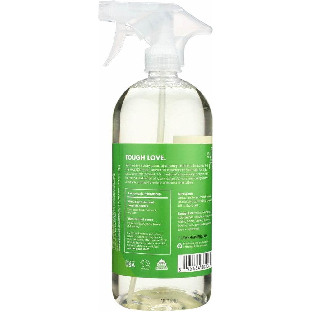 BETTER LIFE Better Life What-Ever! Natural All-Purpose Cleaner Clary Sage & Citrus, 32 Oz