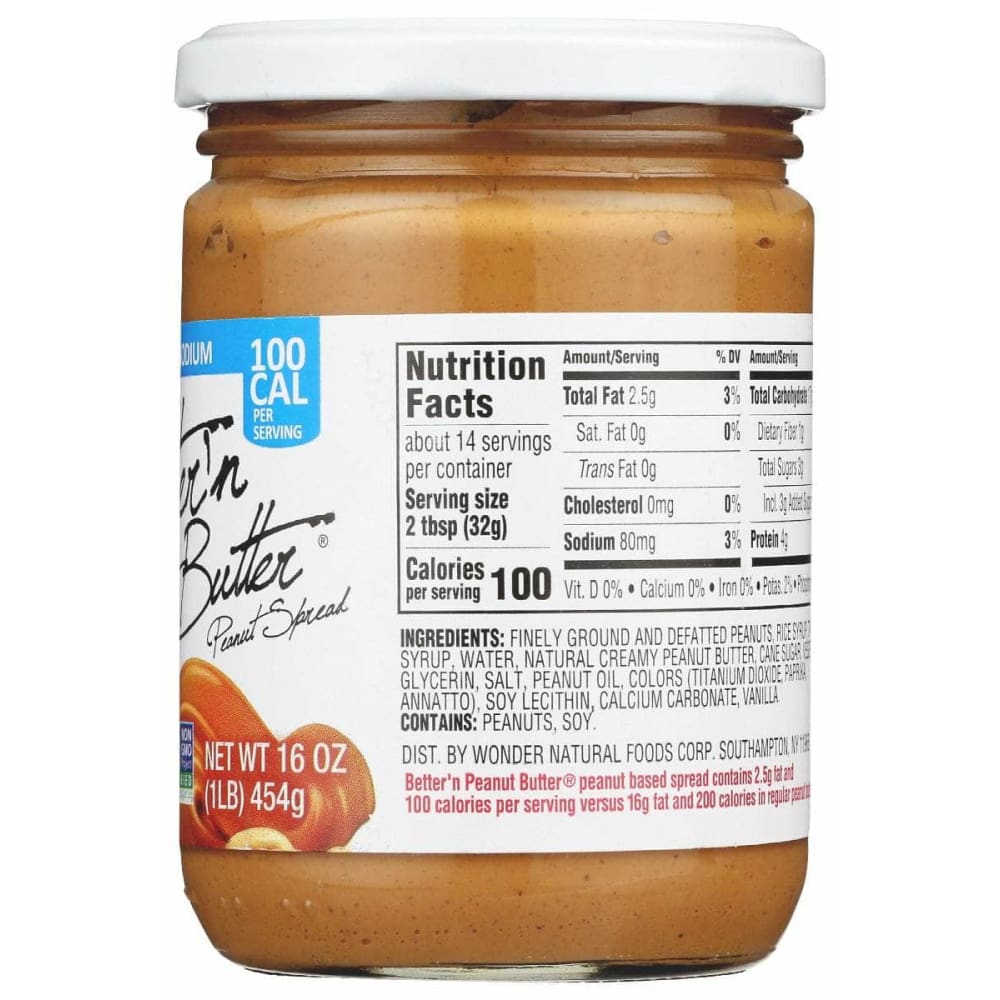 BETTER N PEANUT BUTTER Grocery > Dairy, Dairy Substitutes and Eggs > Butters > Peanut Butter BETTER N PEANUT BUTTER Peanut Spread Low Sodium, 16 oz