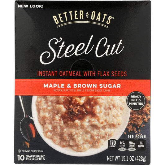 Better Oats Better Oats Oatmeal Steel Cut Maple & Brown Sugar, 15.1 oz