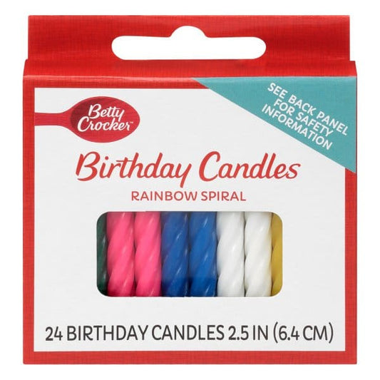 BETTY CROCKER: Birthday Candle Medium Rainbow 24 Count 1 ea (Pack of 6) - General Merchandise > CANDLES - BETTY CROCKER
