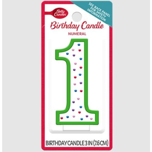 BETTY CROCKER: Birthday Candle Numeral 1 1 ea (Pack of 6) - General Merchandise > CANDLES - BETTY CROCKER
