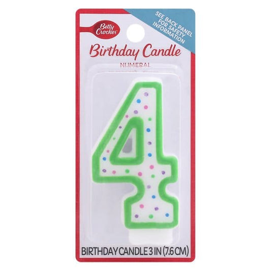 BETTY CROCKER: Birthday Candle Numeral 4 1 ea (Pack of 6) - General Merchandise > CANDLES - BETTY CROCKER