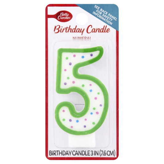 BETTY CROCKER: Birthday Candle Numeral 5 1 ea (Pack of 6) - General Merchandise > CANDLES - BETTY CROCKER