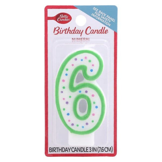 BETTY CROCKER: Birthday Candle Numeral 6 1 ea (Pack of 6) - General Merchandise > CANDLES - BETTY CROCKER