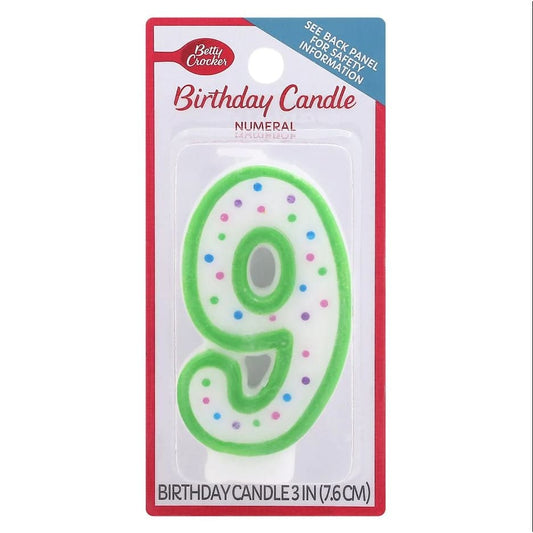 BETTY CROCKER: Birthday Candle Numeral 9 1 ea (Pack of 6) - General Merchandise > CANDLES - BETTY CROCKER