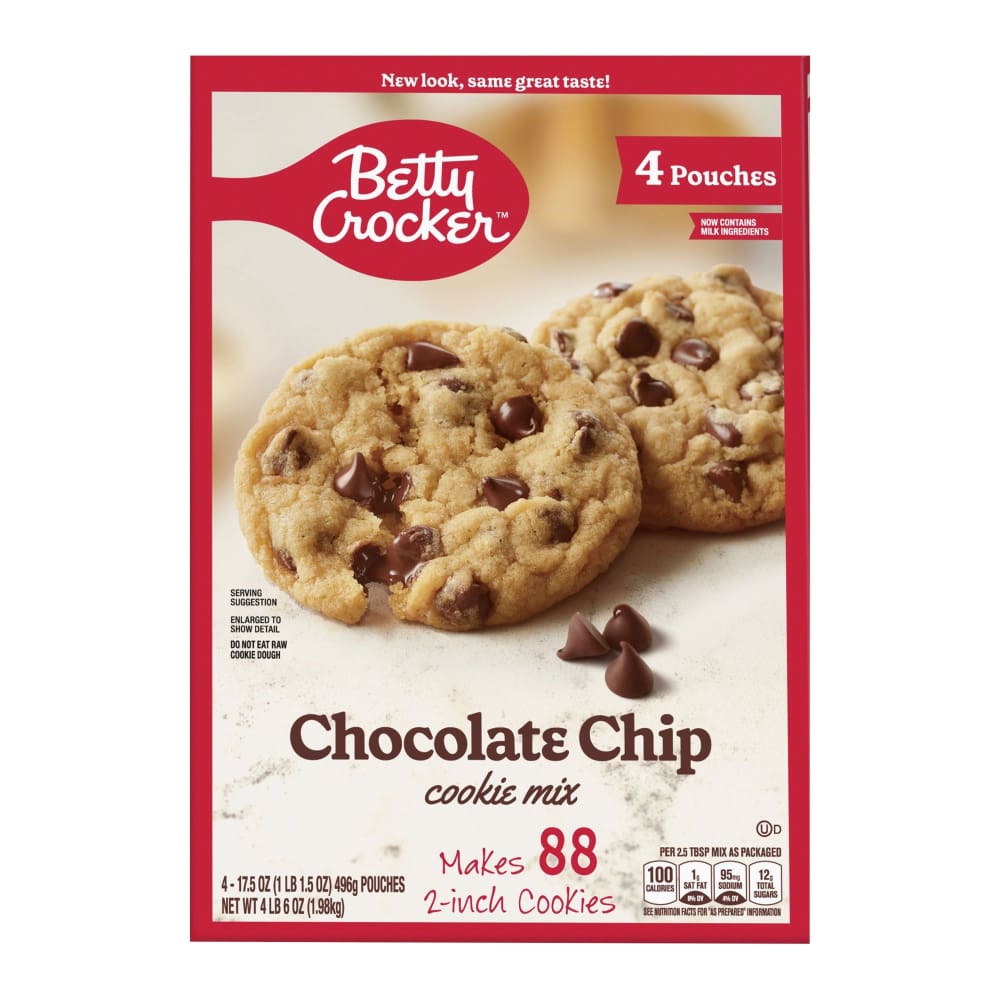 Betty Crocker Chocolate Chip Cookie Mix 4 pk. - Home/Grocery Household & Pet/Canned & Packaged Food/Baking & Cooking Needs/Baking Mixes/ -