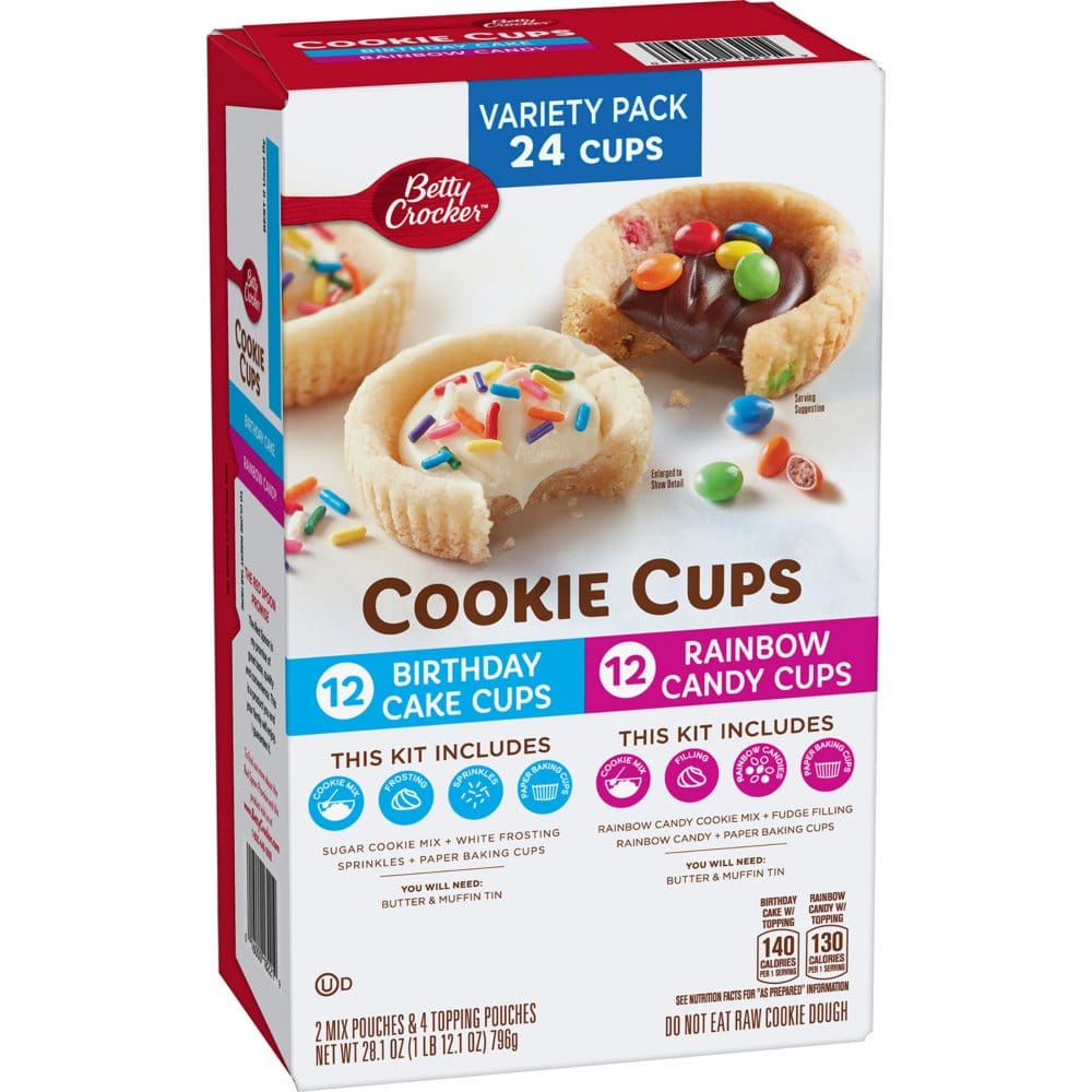 Betty Crocker Cookie Cups Birthday Cake and Rainbow Candy (2 pk.) - Baking - Betty