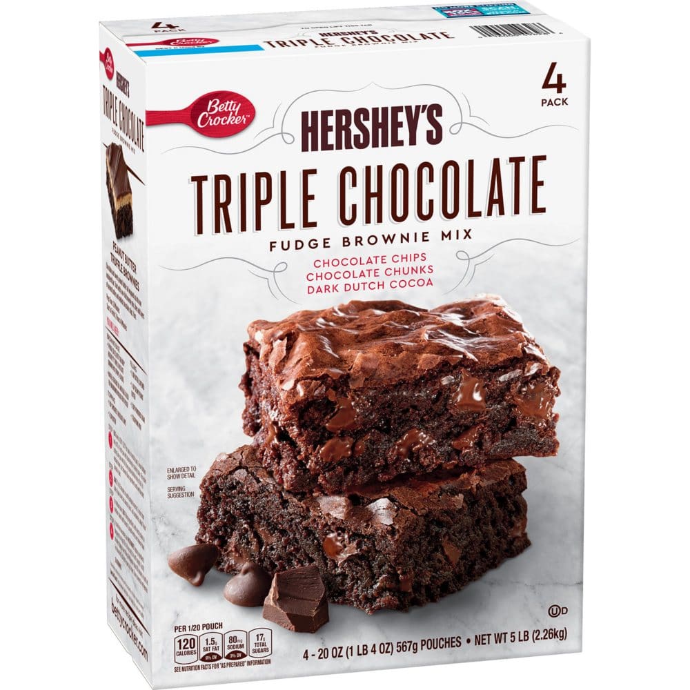 Betty Crocker Hersheyâ€™s Fudge Brownie Mix Triple Chocolate (20 oz. 4 pk.) - Baking - Betty