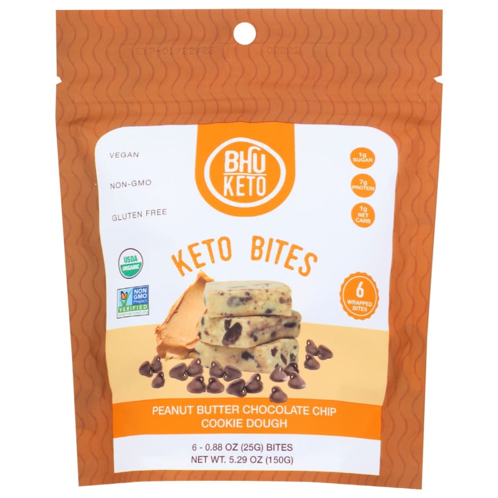 BHU FOODS: Peanut Butter Chocolate Chip Cookie Dough Bites 5.29 oz (Pack of 3) - BHU FOODS