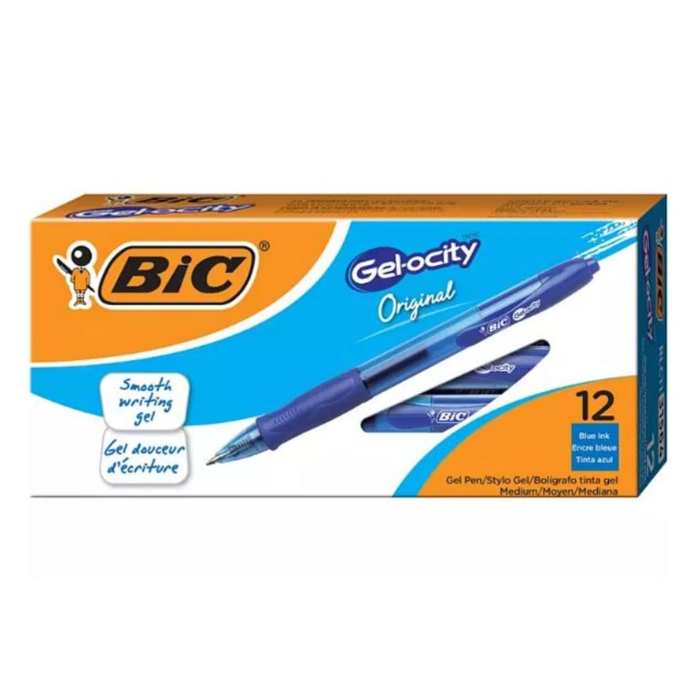 BIC Gel-ocity Retractable Gel Pen Blue Ink (.7mm Medium) 12ct. - Pen & Pencil - Bic