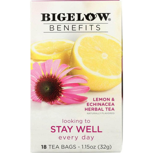 Bigelow Bigelow Benefits Lemon and  Echinacea Herbal Tea 18 Bags, 1.15 oz