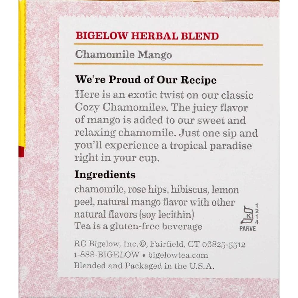 BIGELOW Grocery > Beverages > Coffee, Tea & Hot Cocoa BIGELOW: Chamomile Mango Tea, 0.96 oz