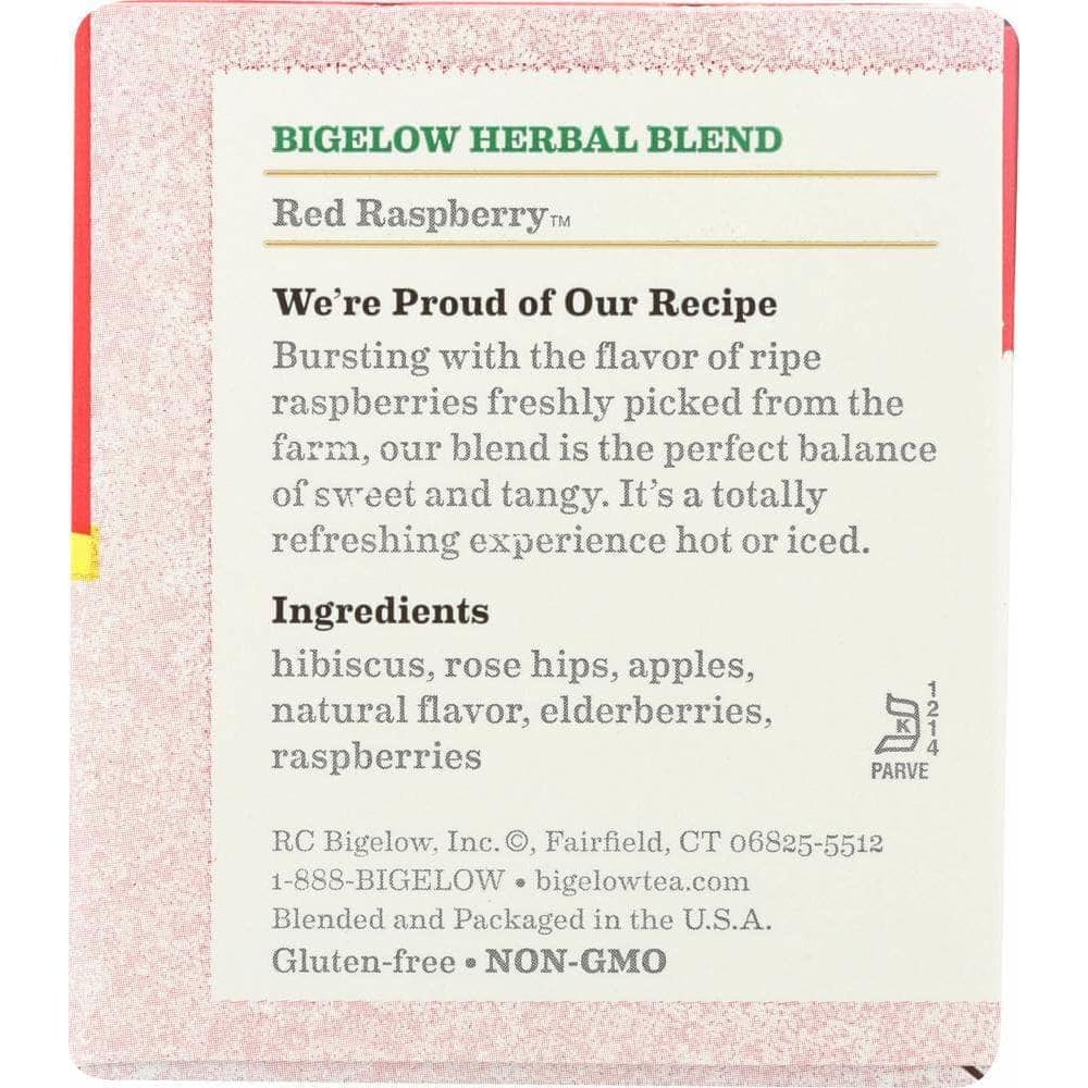 Bigelow Bigelow Red Raspberry Herbal Tea Caffeine Free 20 Tea Bags, 1.18 oz