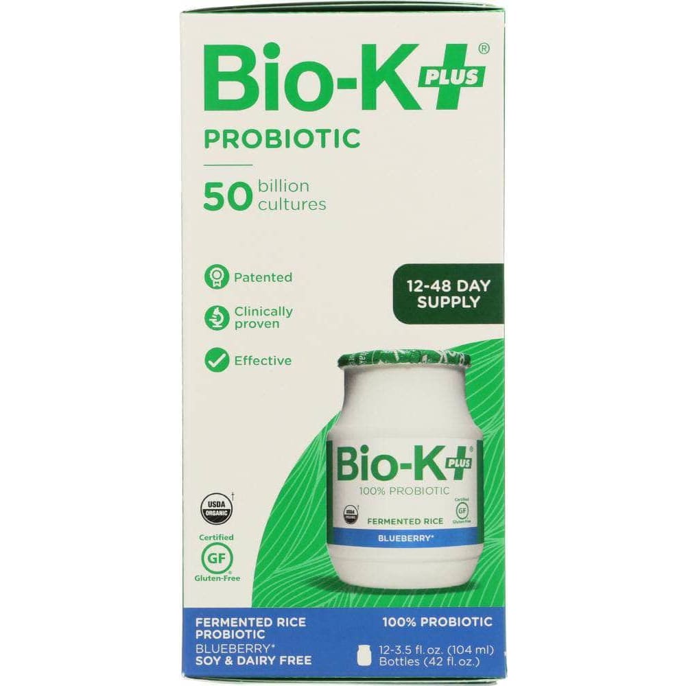 Bio-K+ Bio K Plus Fermented Rice Probiotic Blueberry 12 Pack, 42 oz