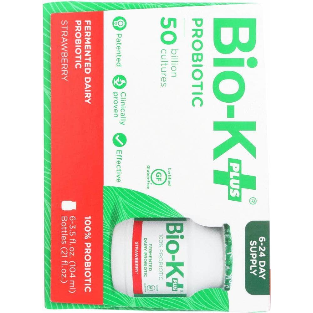 Bio-K+ Bio-K Plus Probiotic Dairy Culture 50 Billion CFUs Strawberry Flavor 6x3.5 oz, 21 oz