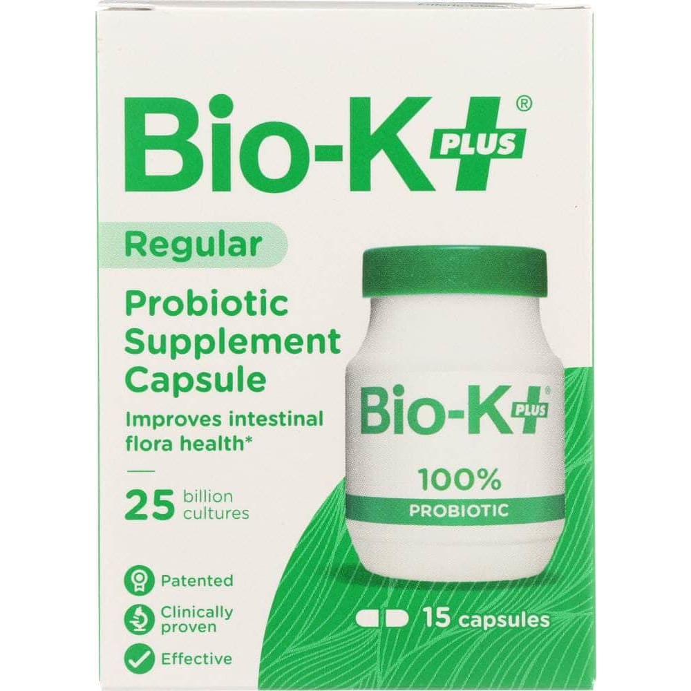 Bio-K+ Bio K Pobiotic Supplement Capsule Regular 25 Billion Cultures, 15 cp