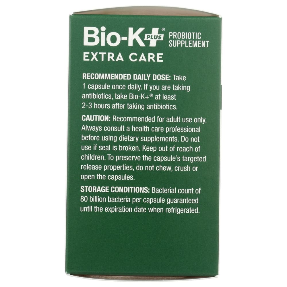 BIO-K: Probiotic Extra Care 80 Billion 30 cp - Vitamins & Supplements > Digestive Supplements - BIO-K