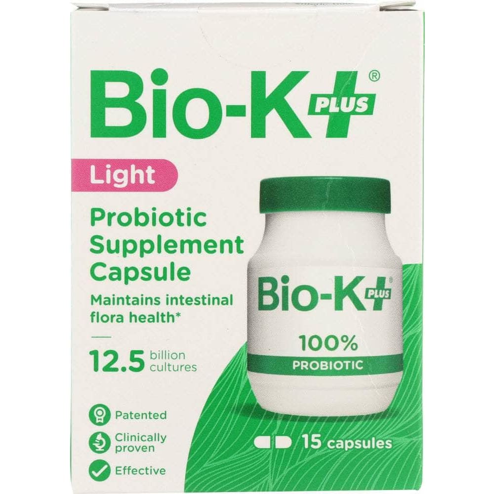 Bio-K+ Bio K Probiotic Supplement Capsule Light 12.5 Billion Cultures, 15 cp
