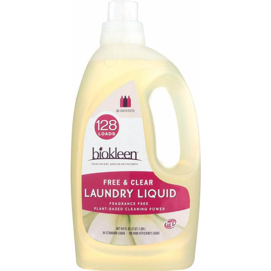 Biokleen Bio Kleen Laundry Liquid Free and Clear Unscented, 64 oz