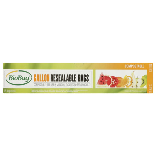 BIOBAG: Resealable Gallon Bags 15 bg (Pack of 4) - General Merchandise > HOUSEHOLD PRODUCTS > FOOD STORAGE BAGS & WRAPS - BIOBAG