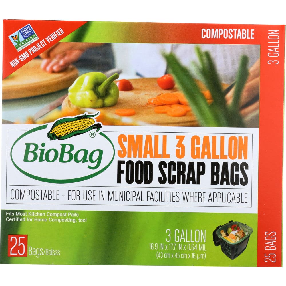 BIOBAG: Small 3 Gallon Food Scrap Bags, 25 pc (Pack of 4) | ShelHealth