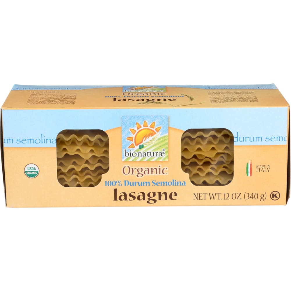 BIONATURAE: 100 Percent Organic Durum Semolina Lasagne 12 oz (Pack of 5) - Meal Ingredients > Noodles & Pasta - BIONATURAE