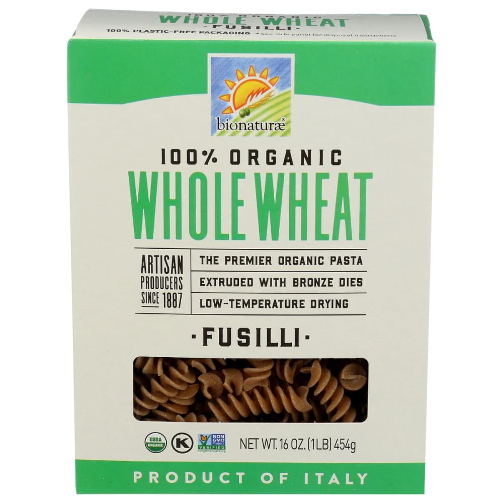 BIONATURAE: 100 Percent Organic Whole Wheat Fusilli 16 oz (Pack of 5) - Meal Ingredients > Noodles & Pasta - BIONATURAE