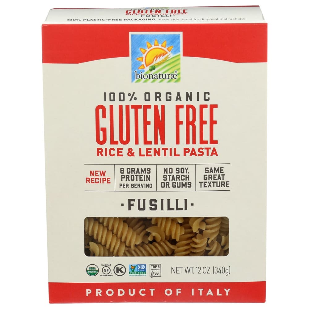 BIONATURAE: Organic Gluten Free Rice Lentil Fusili 12 oz (Pack of 5) - Meal Ingredients > Noodles & Pasta - BIONATURAE