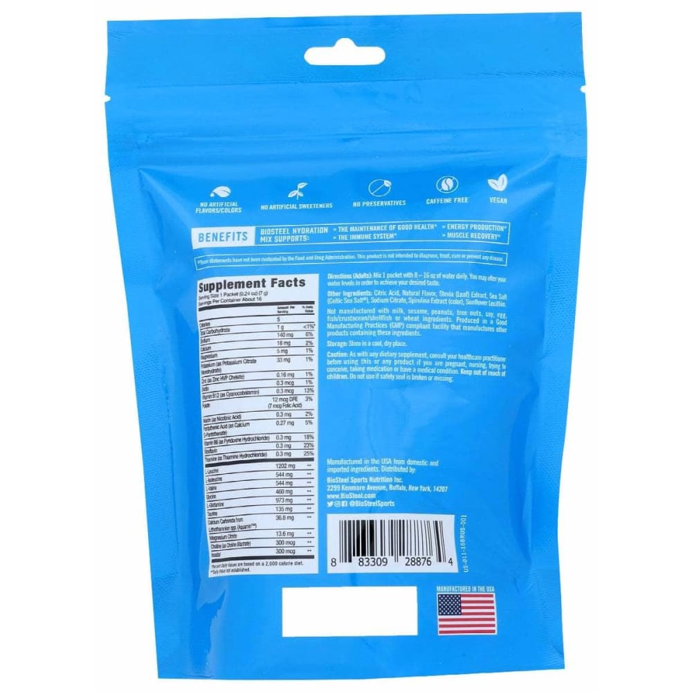 BIOSTEEL Biosteel Hydration Pwdr Blue Rspbr, 16 Un