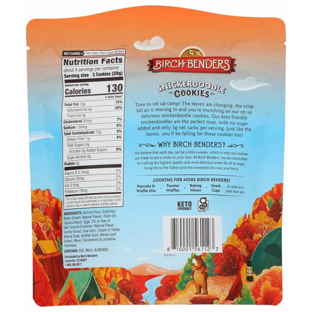 BIRCH BENDERS Grocery > Snacks > Cookies BIRCH BENDERS: Snickerdoodle Cookies, 4 oz