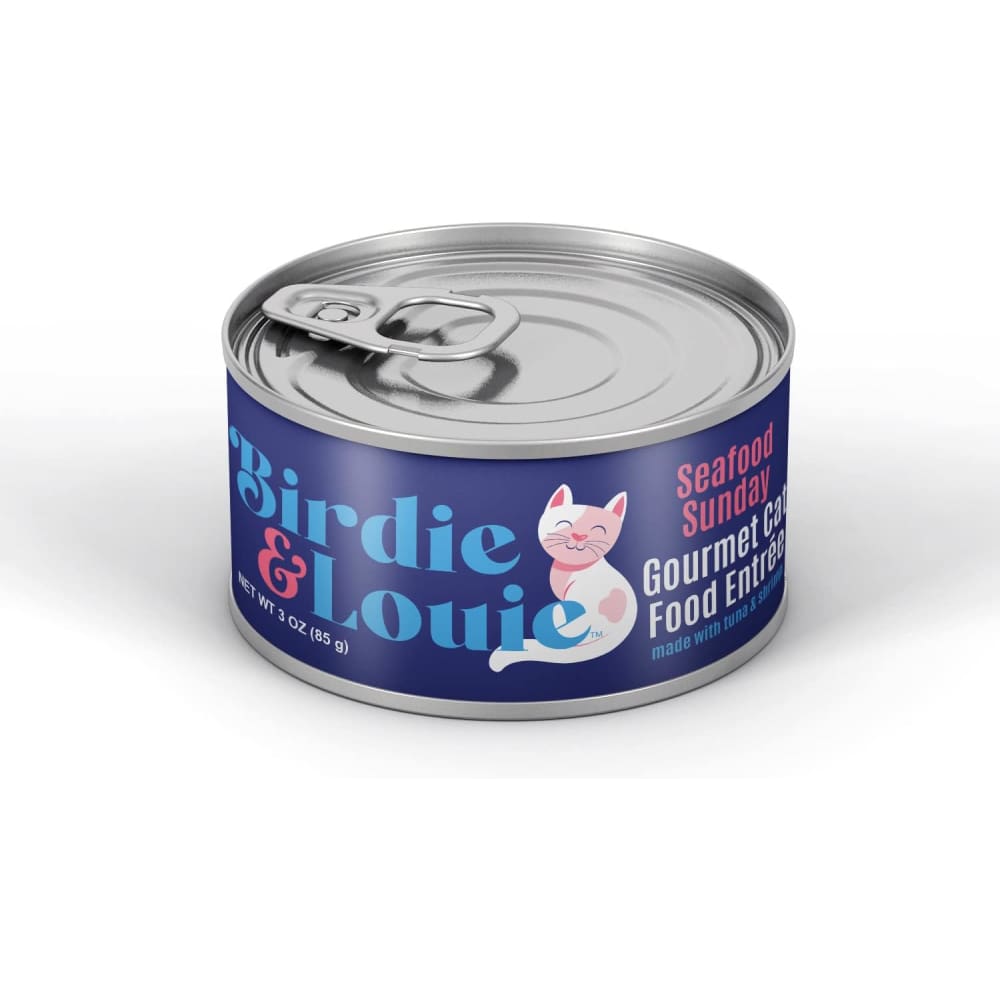 BIRDIE & LOUIE: Seafood Sunday Tuna and Shrimp Wet Cat Food Gourmet Entrees 3 oz (Pack of 6) - Pet > Cat > Cat Food - BIRDIE & LOUIE