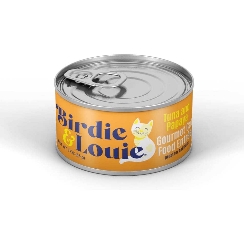 BIRDIE & LOUIE: Tuna and Papaya Wet Cat Food Gourmet Entrees 3 oz (Pack of 6) - Pet > Cat > Cat Food - BIRDIE & LOUIE