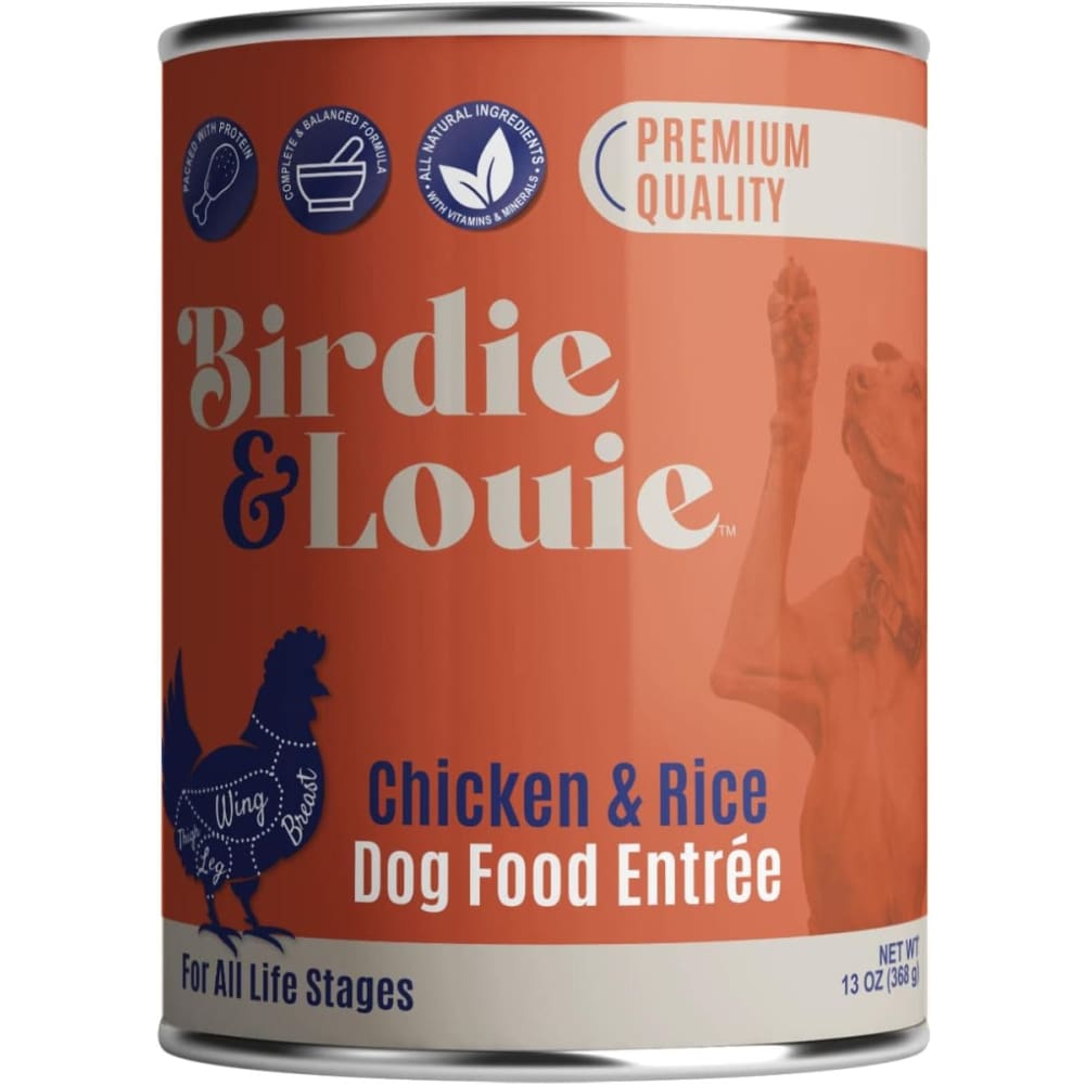 BIRDIE & LOUIE: Wet Dog Food Real Chicken and Rice 13 oz (Pack of 5) - Pet > Dog > Dog Food - BIRDIE & LOUIE