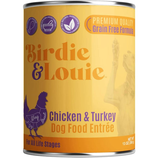BIRDIE & LOUIE: Wet Dog Food Real Chicken and Turkey 13 oz (Pack of 5) - Pet > Dog > Dog Food - BIRDIE & LOUIE
