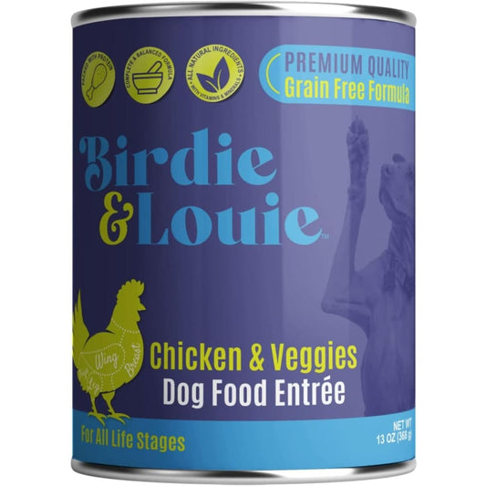 BIRDIE & LOUIE: Wet Dog Food Real Chicken and Veggies 13 oz (Pack of 5) - Pet > Dog > Dog Food - BIRDIE & LOUIE