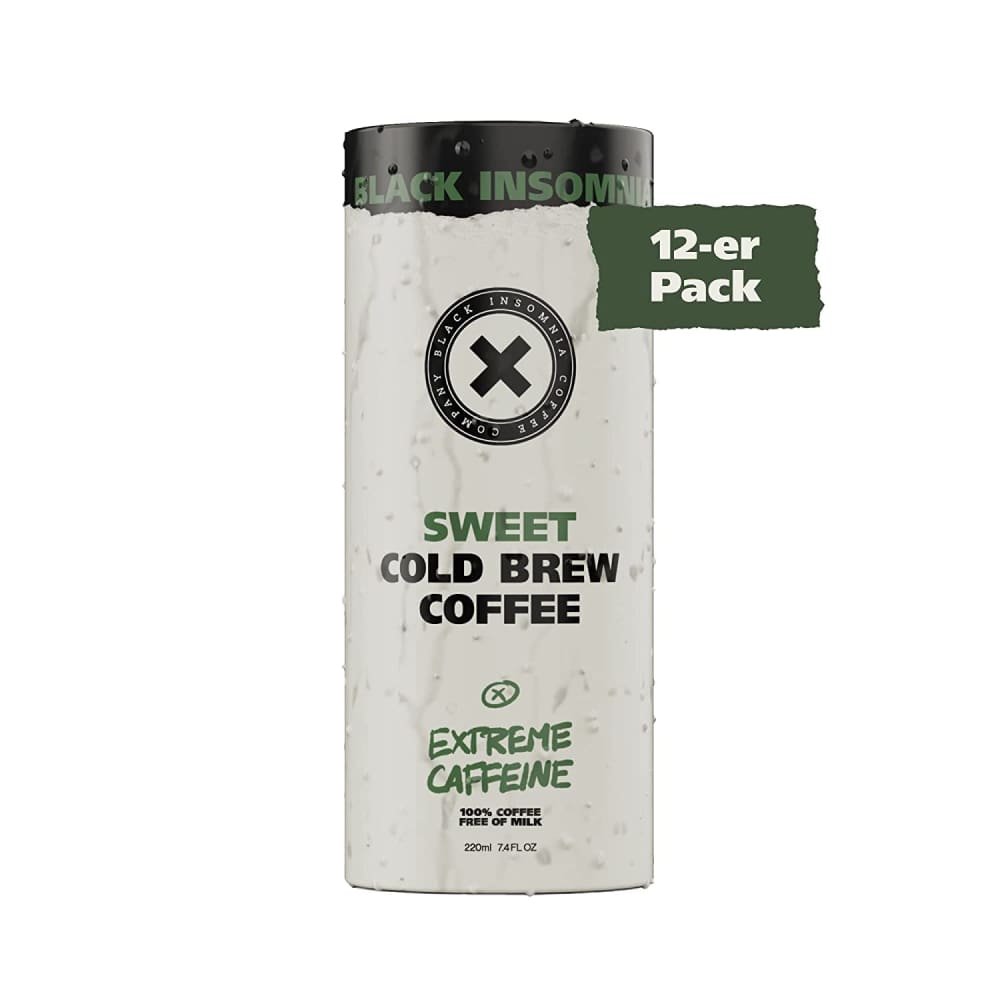Black Insomnia Coffee Extreme Caffeine Ready To Drink Sweet Cold Brew - 12 Count - Coffee Tea & Hot Cocoa - ShelHealth