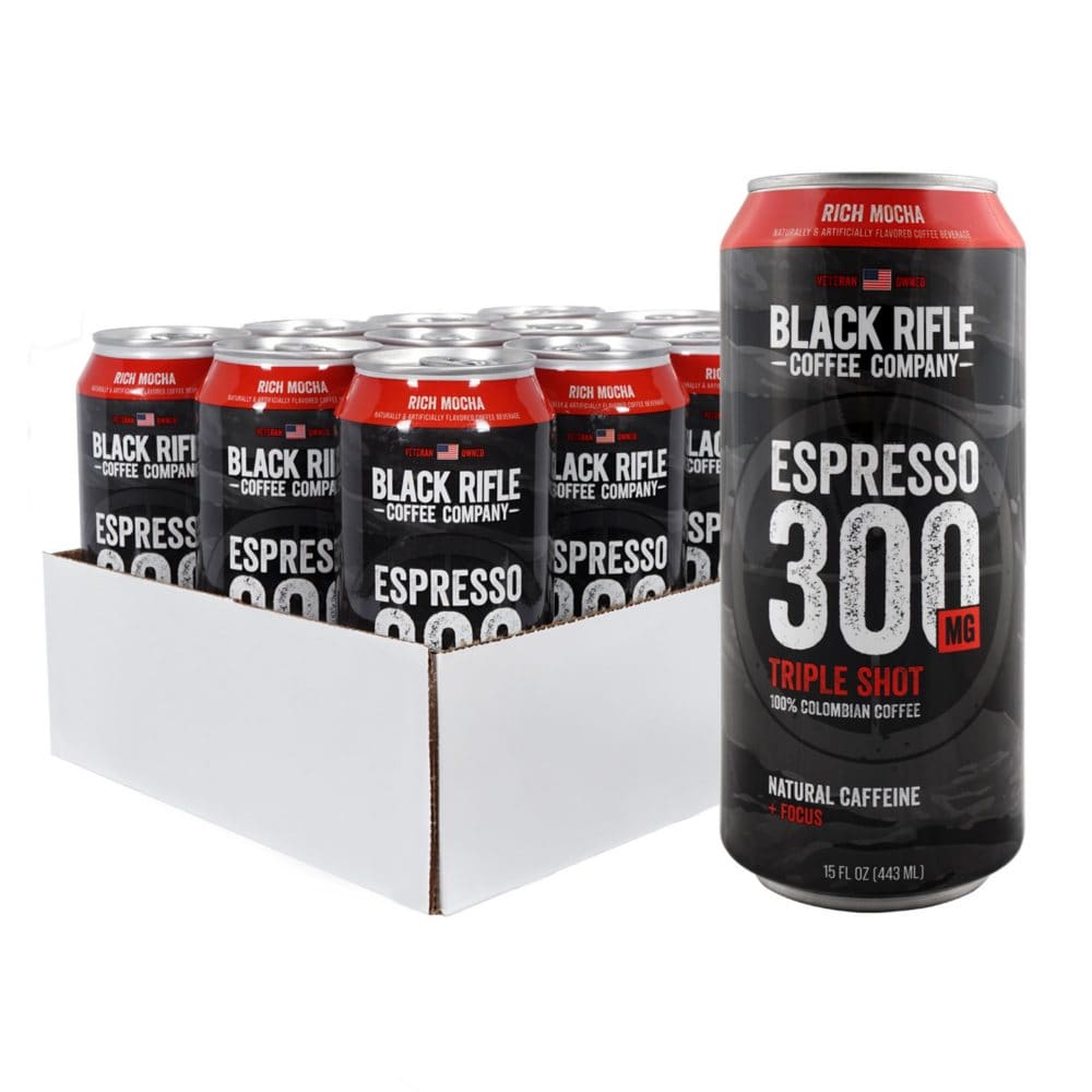 Black Rifle Coffee Company Espresso 300 Mocha (15 fl. oz. 12 pk.) - New Grocery & Household - Black