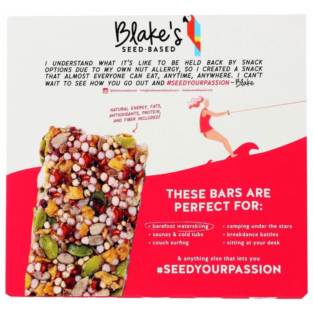 BLAKES SEED BASED Blakes Seed Based Bar Raspberry 5Ct, 6.15 Oz