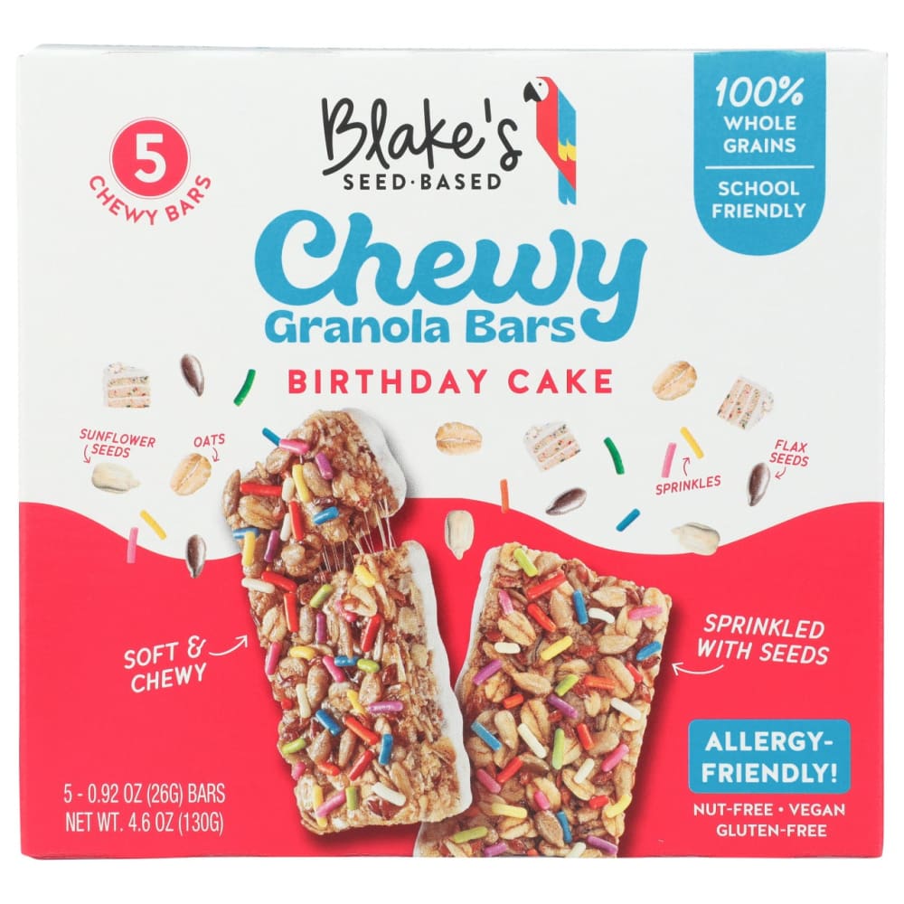 BLAKES SEED BASED: Birthday Cake Chewy Granola Bars 4.6 oz (Pack of 4) - Grocery > Snacks > Cookies > Bars Granola & Snack - BLAKES SEED